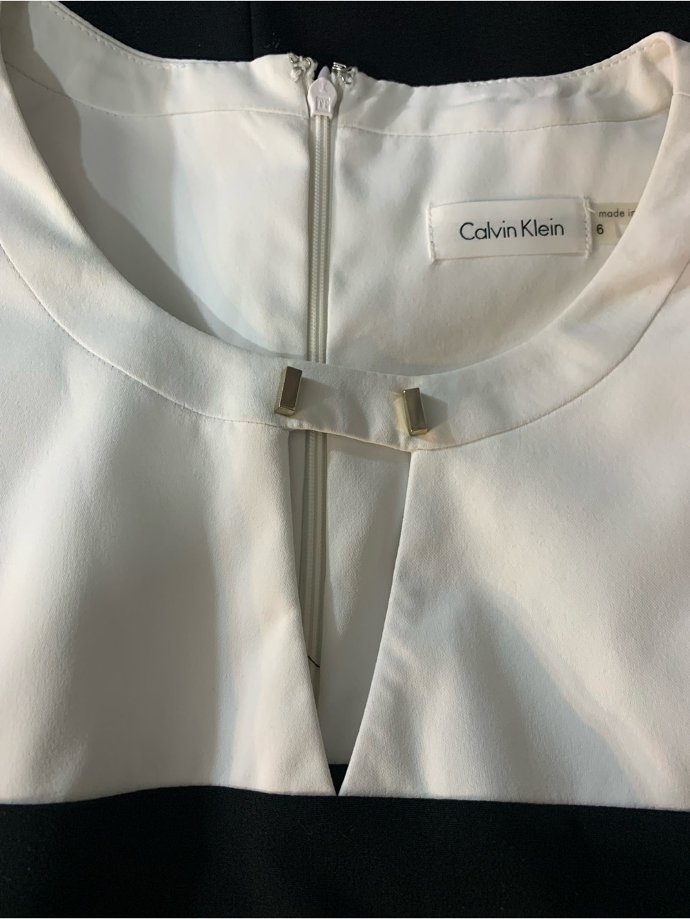 Calvin Klein Two-Tone Black and White Sheath Dress - Picture 5 of 5